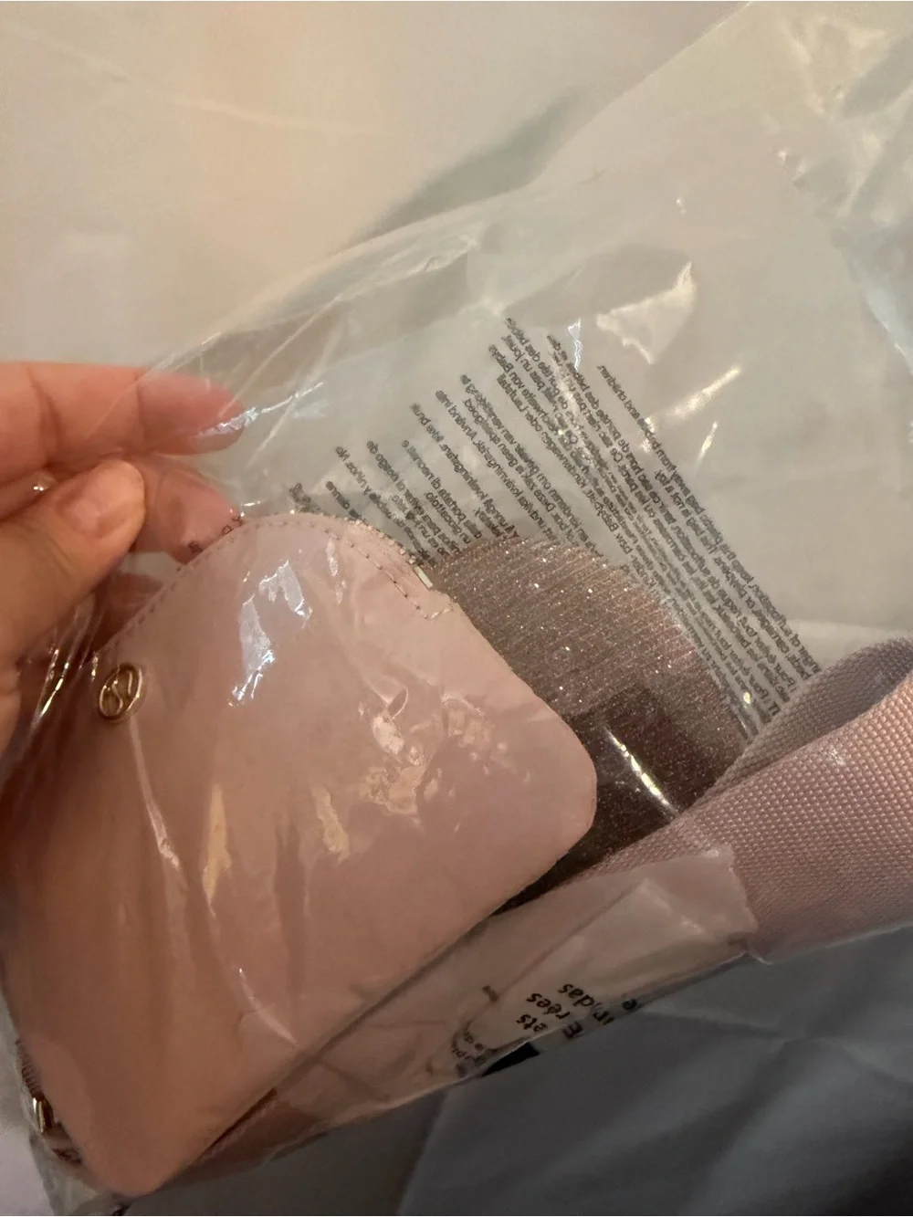 NWT Lululemon Dual Pouch Wristlet Wallet GLITTER Pink Champagne Mink Berry Gold